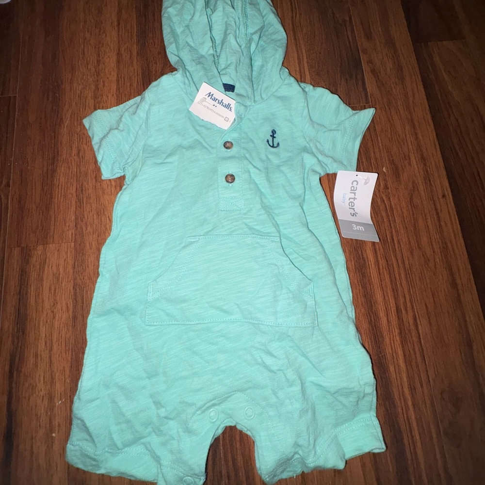 NWT Carter’s Hooded Baby Romper with Anchor